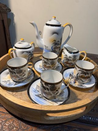 Conjunto Café Porcelana Pintado à Mão