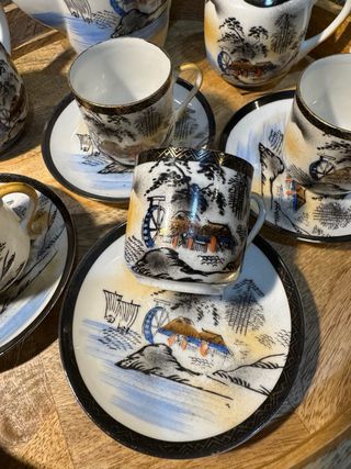 Conjunto Café Porcelana Pintado à Mão