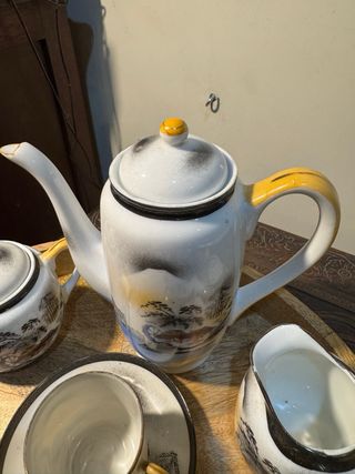Conjunto Café Porcelana Pintado à Mão