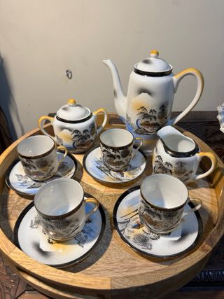 Conjunto Café Porcelana Pintado à Mão