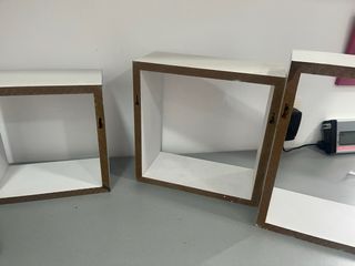 3 Estanterías Cubo Blancas Madera
