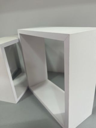 3 Estanterías Cubo Blancas Madera