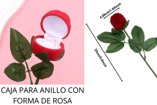 CAJA PARA ANILLO EN FORMA DE ROSA