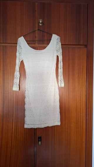 Vestido de encaje blanco talla única