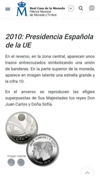Lote 3 monedas plata valor facial 12euro, año 2010