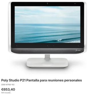 Monitor Poly Studio P21 Videoconferencia