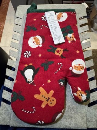 Luva de cozinha com tema natalício, nova