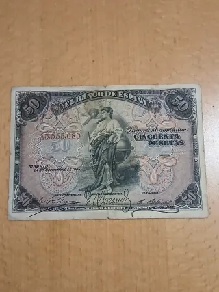 59 Billetes españoles antiguos.