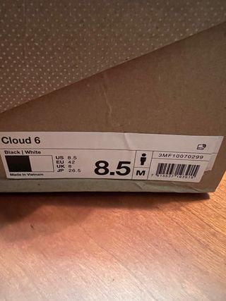 Zapatillas On Cloud 6 Negras Blancas Talla 42