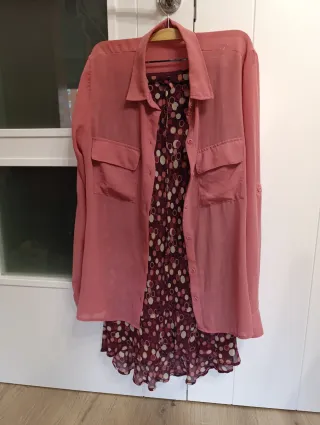 Blusa coral fina manga larga ajustable T.M