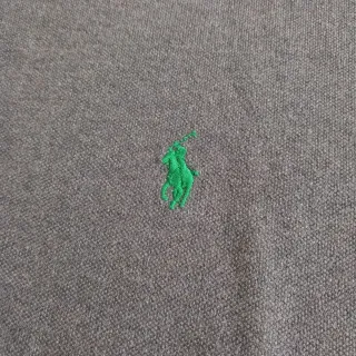 Polo Ralph Lauren XXL Gris Manga Larga Logo Verde