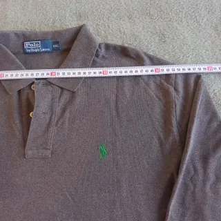 Polo Ralph Lauren XXL Gris Manga Larga Logo Verde