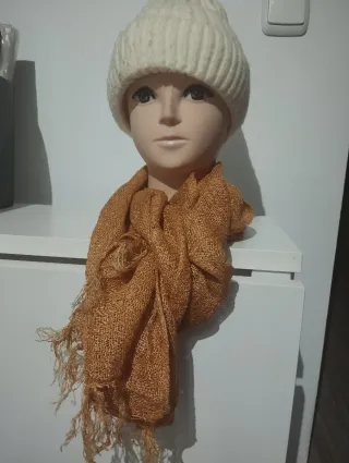 Pack 2 pañuelos cuello beige y marrón