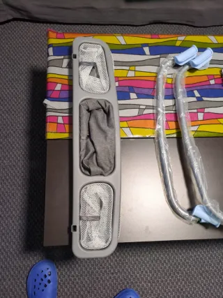 Cuna de viaje plegable gris