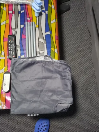 Cuna de viaje plegable gris