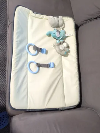 Cuna de viaje plegable gris