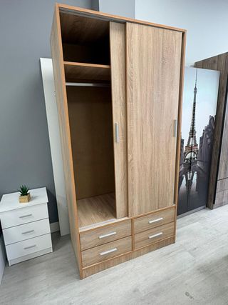 Armario puertas correderas 4 cajones