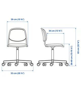 Silla de escritorio infantil gris y blanca