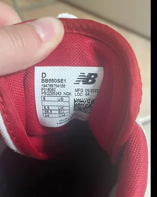 New Balance 550 Bianco Rosso 38.5