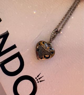 Collar Pandora Corazón Luna Azul Plata