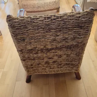 Sillón de ratán y fibra natural. Caña.