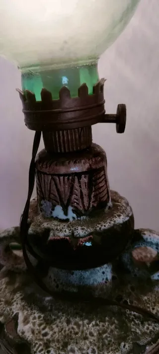 Lampada vintage ceramica e vetro