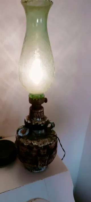 Lampada vintage ceramica e vetro