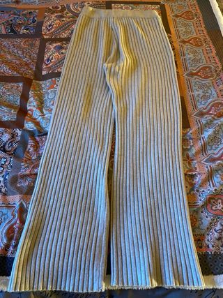 Pantaloni pesanti a coste elasticizzati color pann