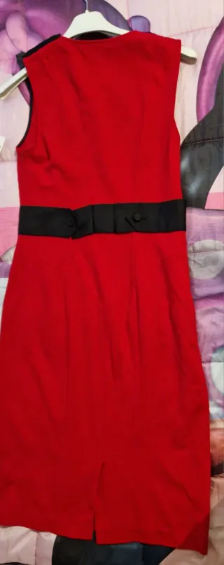 Vestito donna elegante rosso e nero