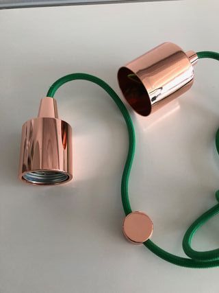 Lampada sospensione CALEMIDE rame cavo verde