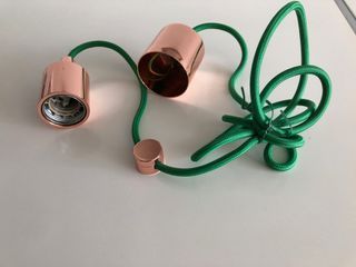 Lampada sospensione CALEMIDE rame cavo verde