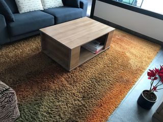 Alfombra pelo largo marrón 405x265 cm