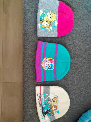 3 Gorros Niña Disney Frozen y Shimmer