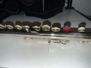 Flauta travesera plateada