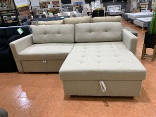 Sofá Cama Indigo 220cm Beige/Negro