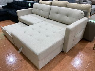 Sofá Cama Indigo 220cm Beige/Negro