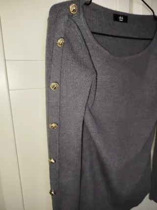 Jersey gris manga larga shk