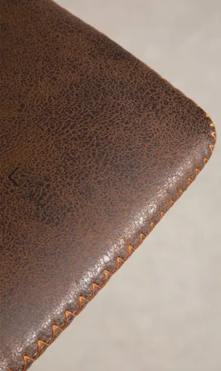 Silla alta de bar cuero y metal