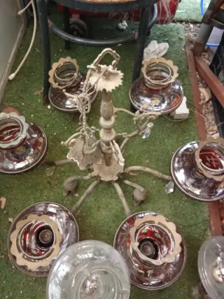 Lámparas de bronce antiguas (2 unidades)