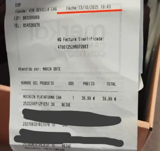 Mocasines tacón marrón charol talla 39