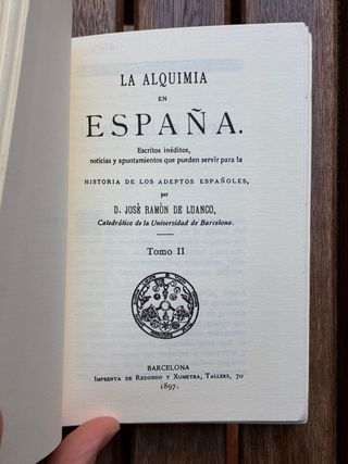 Libro “La Alquimia en España” - Reedición 1897