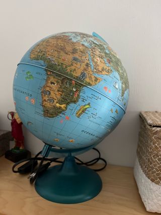Globo terráqueo educativo infantil con luz