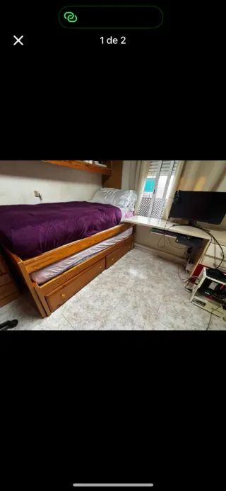 Cama nido de madera con cajones