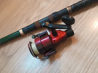 Caña de pescar con carrete