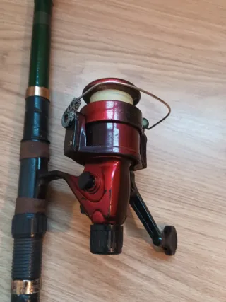 Caña de pescar con carrete