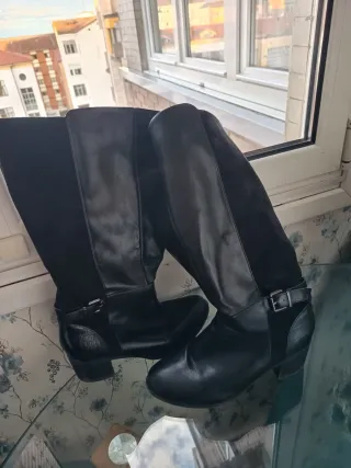 Botas altas combinadas mujer