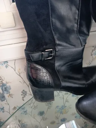 Botas altas combinadas mujer