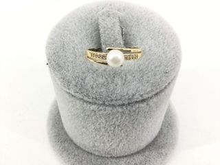 anillo oro 18k con piedra con circonita,perla