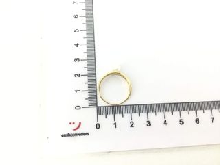 anillo oro 18k con piedra con circonita,perla