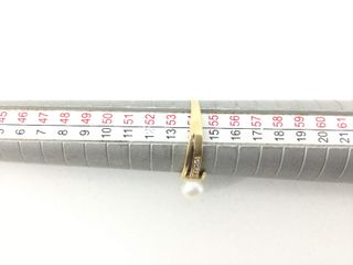 anillo oro 18k con piedra con circonita,perla